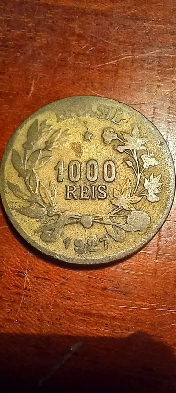Moeda antiga. brasil. mil réis. 1927. numismática