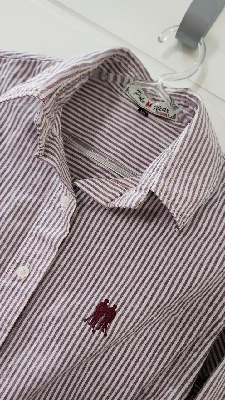 camisa social listrada de manga longa