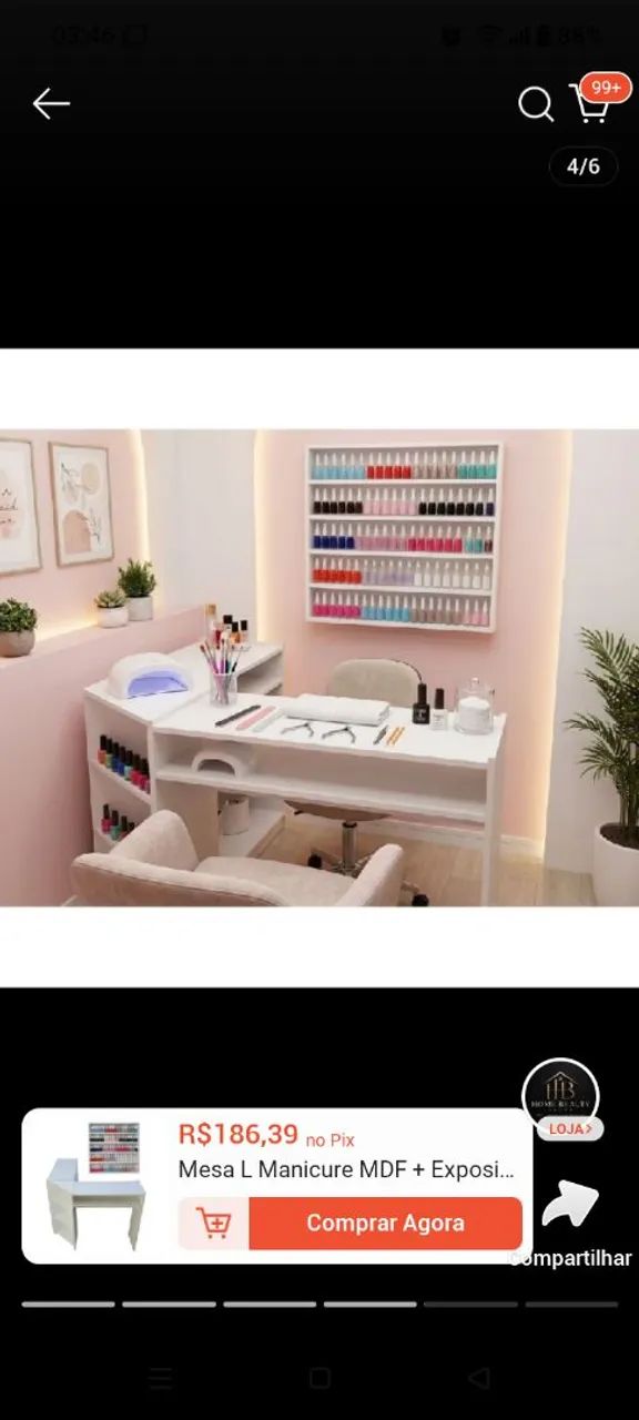 Mesa L para manicure  - Foto 2