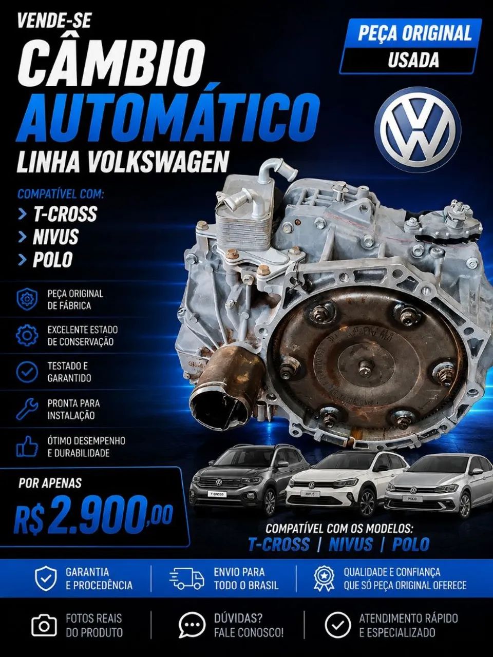 Cambio automático tcross nivus polo 