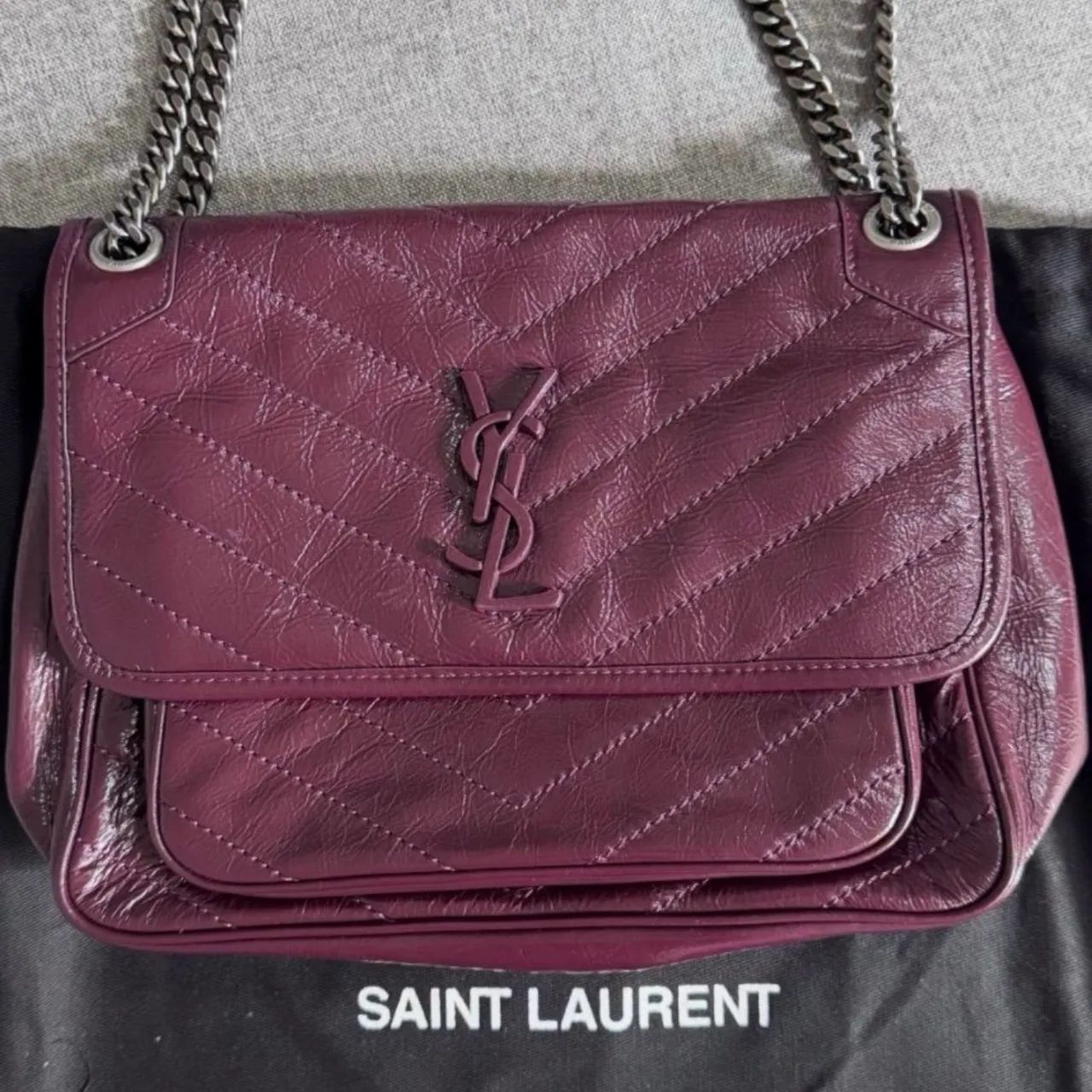 Bolsa couro bezerro bordo 