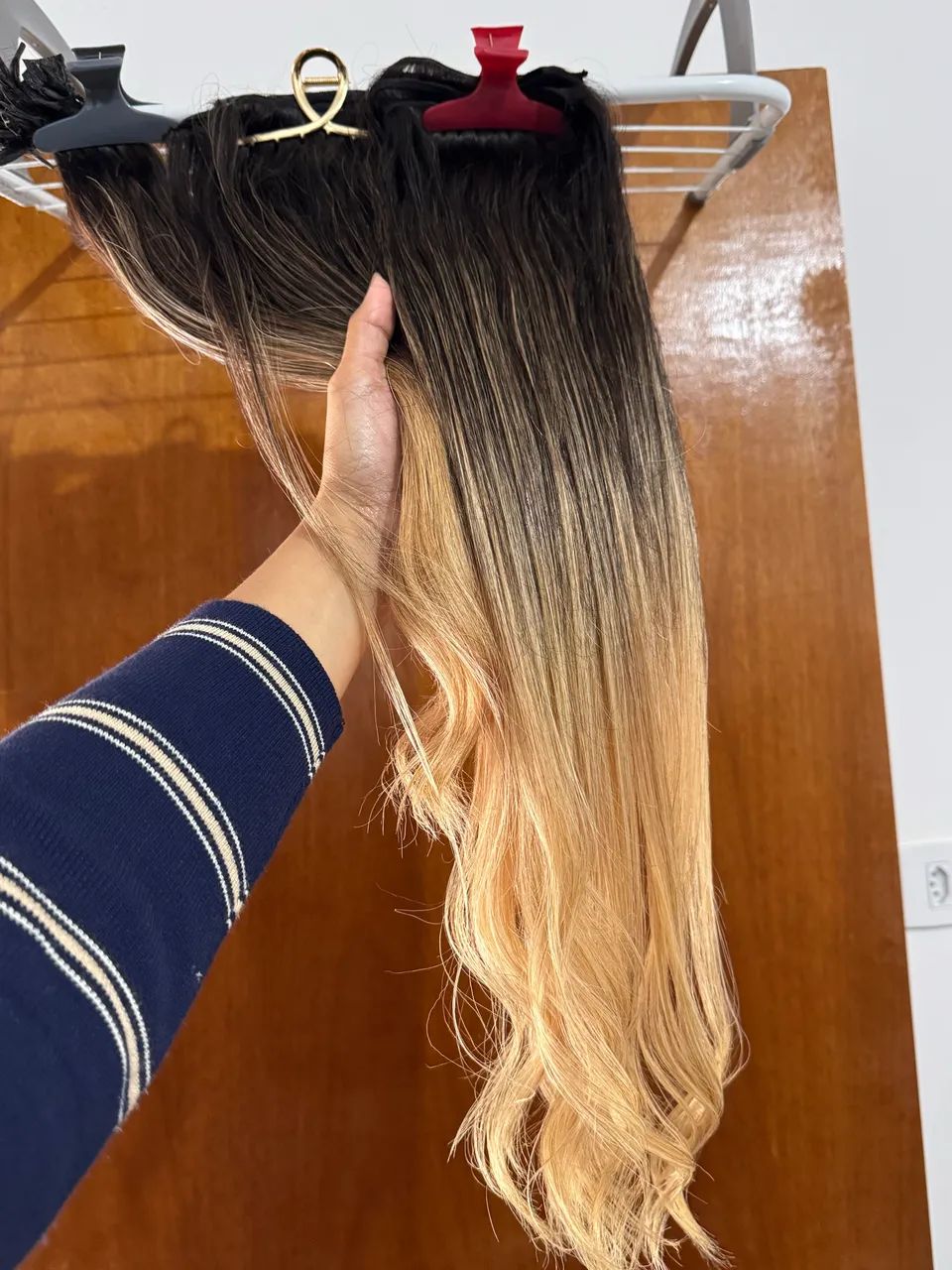 Cabelo humano moreno iluminado! 