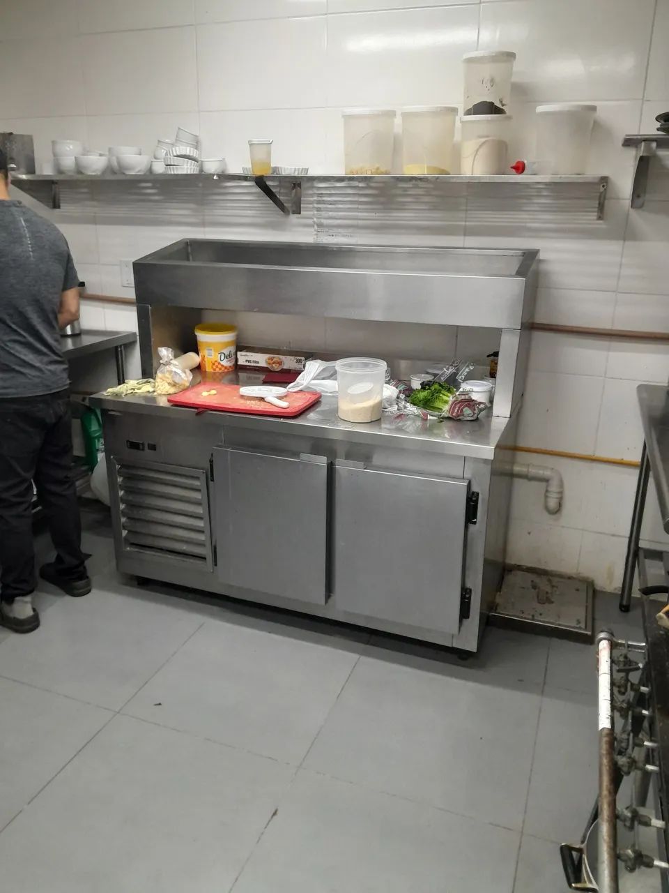 Bancada refrigerada dupla de 2 portas