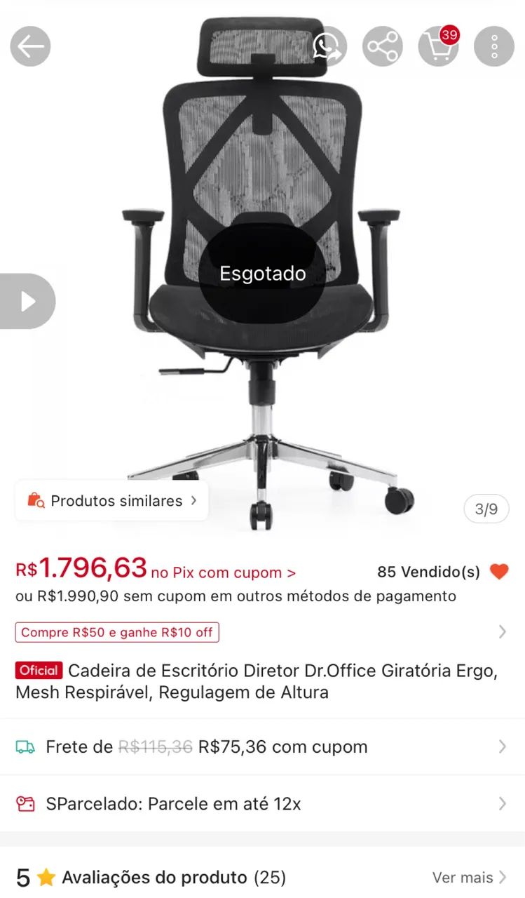 Cadeira Dr. Office Ergo - Foto 3