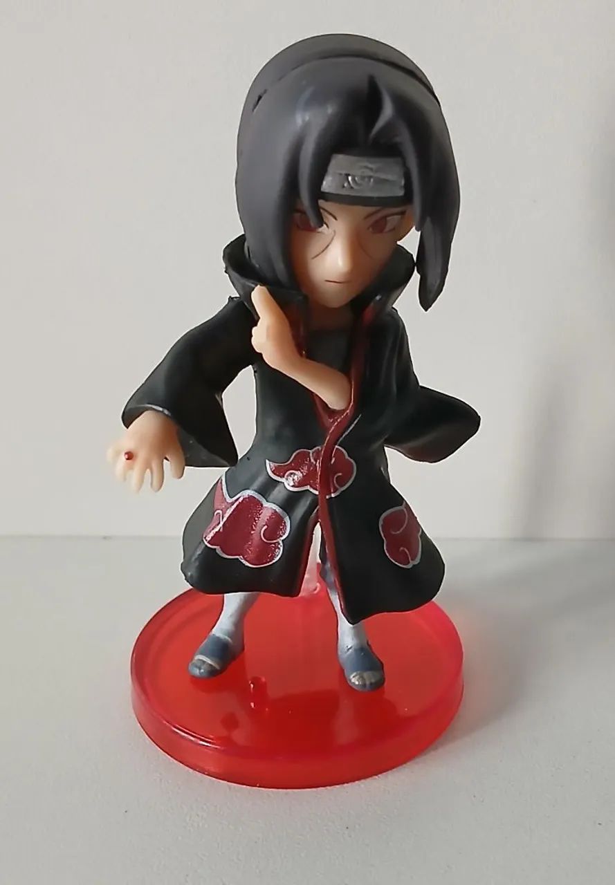 BONECO ACTION FIGURE MINIATURA NARUTO SHIPPUDEN ITACHI UCHIHA AKATSUKI