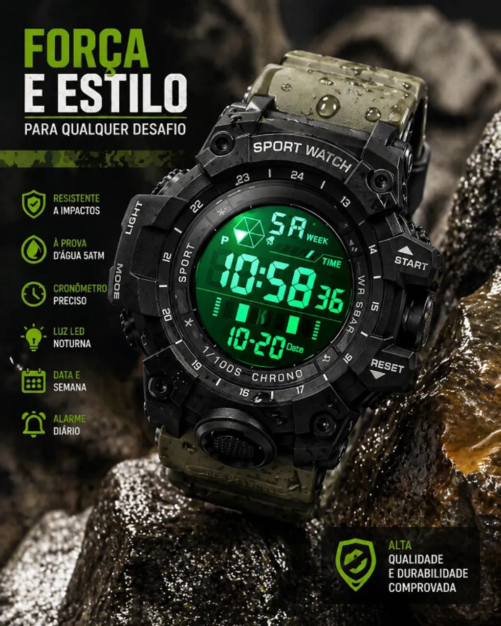 Relógio Militar Sanda - Foto 3
