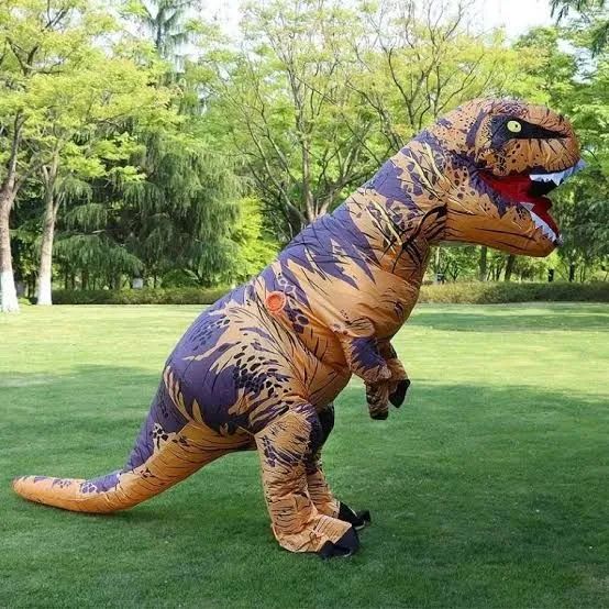 Fantasia de dinossauro inflável