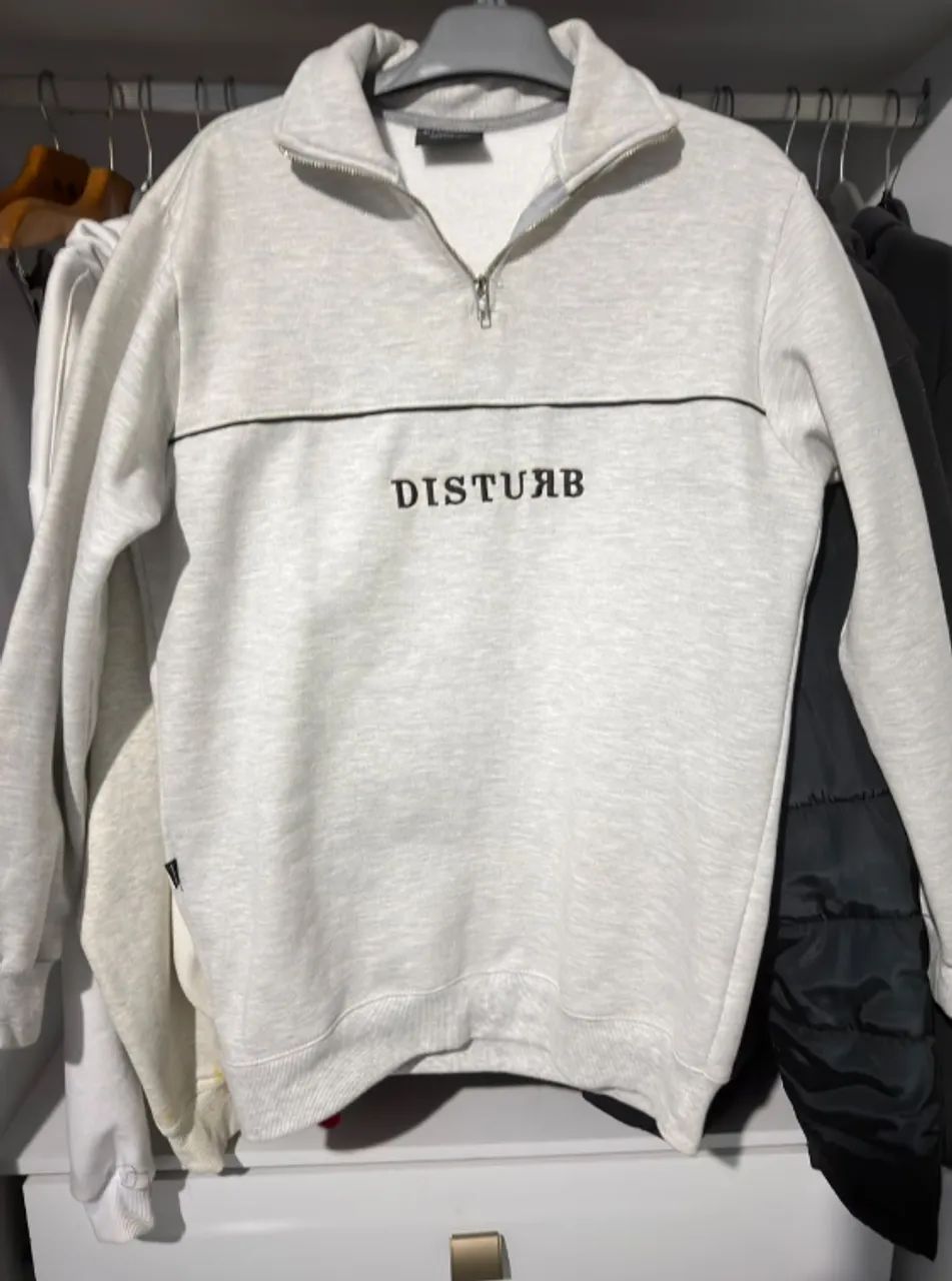 Moletom Disturb Classic Quarter Zip Grey