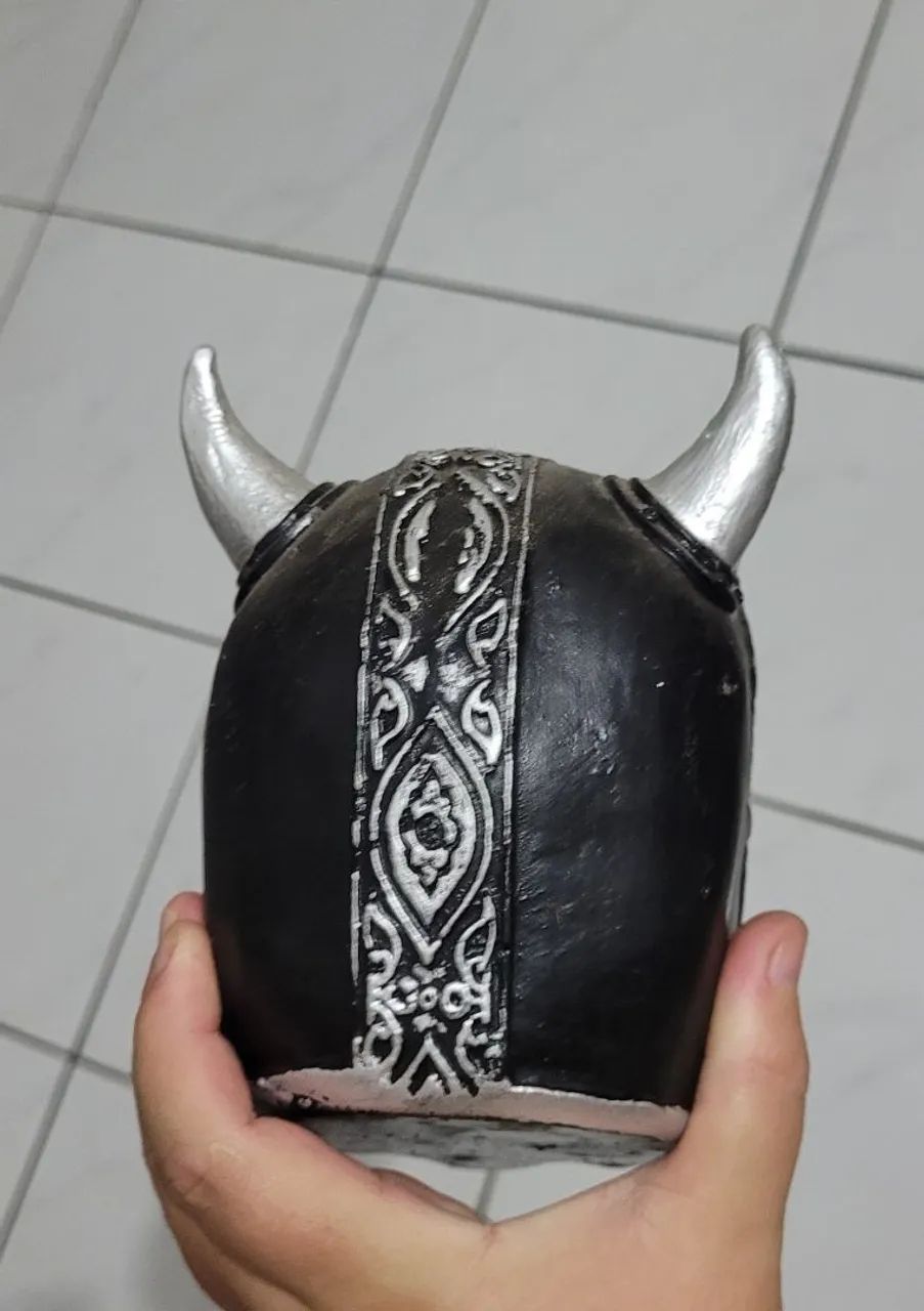 2 peças de decoração medieval cabeça caveira elmo balde - Foto 2