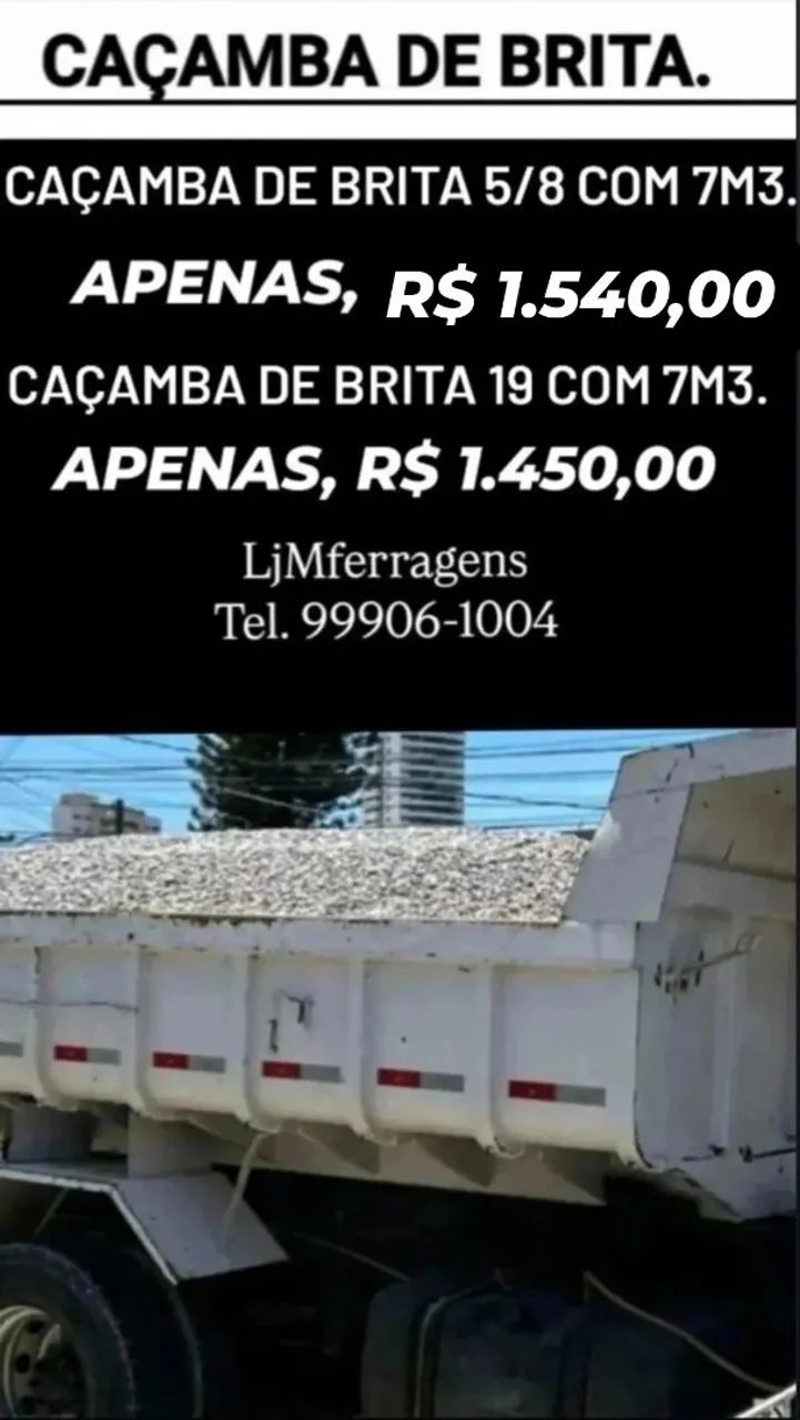 CAÇAMBA DE BRITA COM 7M3 
