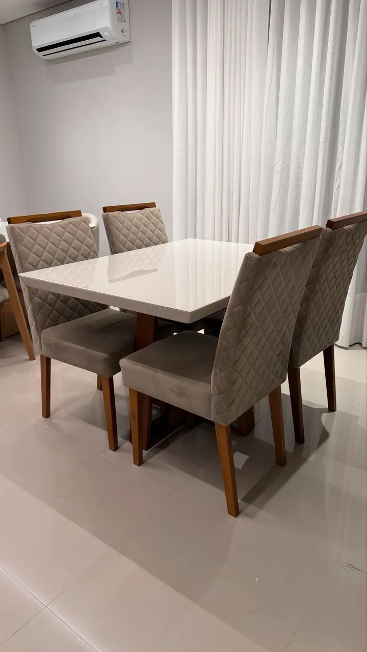 Mesa madeira com vidro 10x no cartão SEM JUROS - Foto 5
