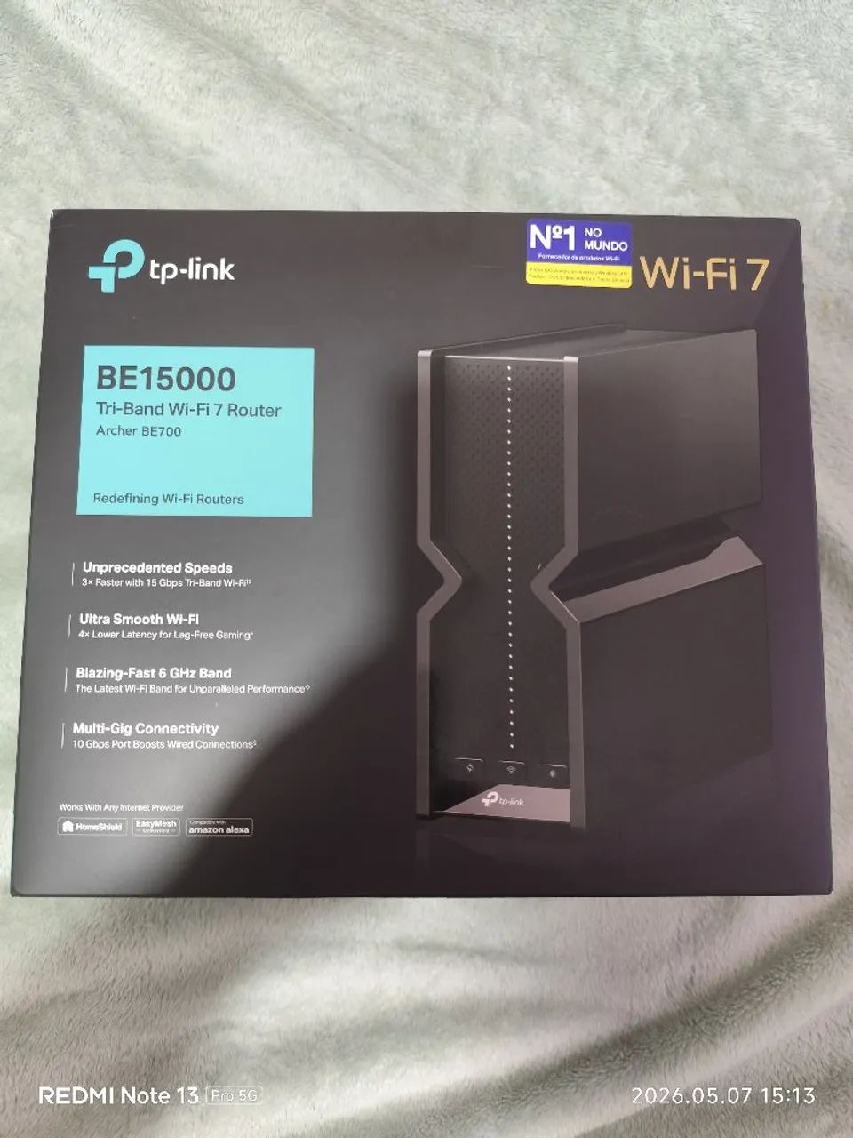 Roteador TP-LINK Wi Fi 7 BE15000 BE700 Novo Sem Uso Tri Banda 6Ghz com Recibo de Compra - Foto 4