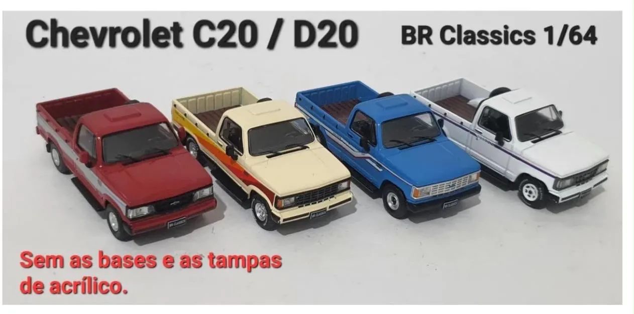 4 Miniaturas Chevrolet D20 C20 - Série 10 - 1/64 - Br Classics