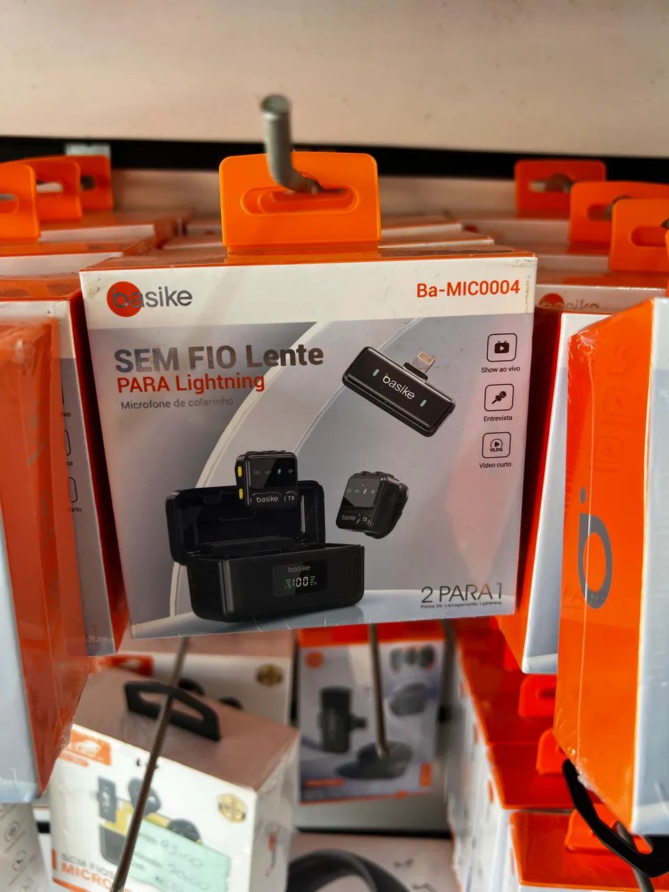 Microfone de Lapela Profissional Lightning IPhone para gravação de vídeo 