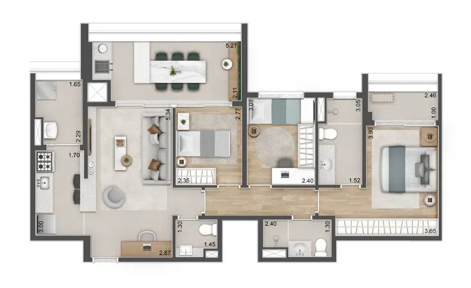 PLANTA 95m²