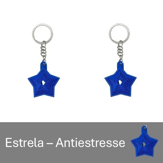 Chaveiro Estrela Giratória - Fidget Hipnotizante - Foto 2