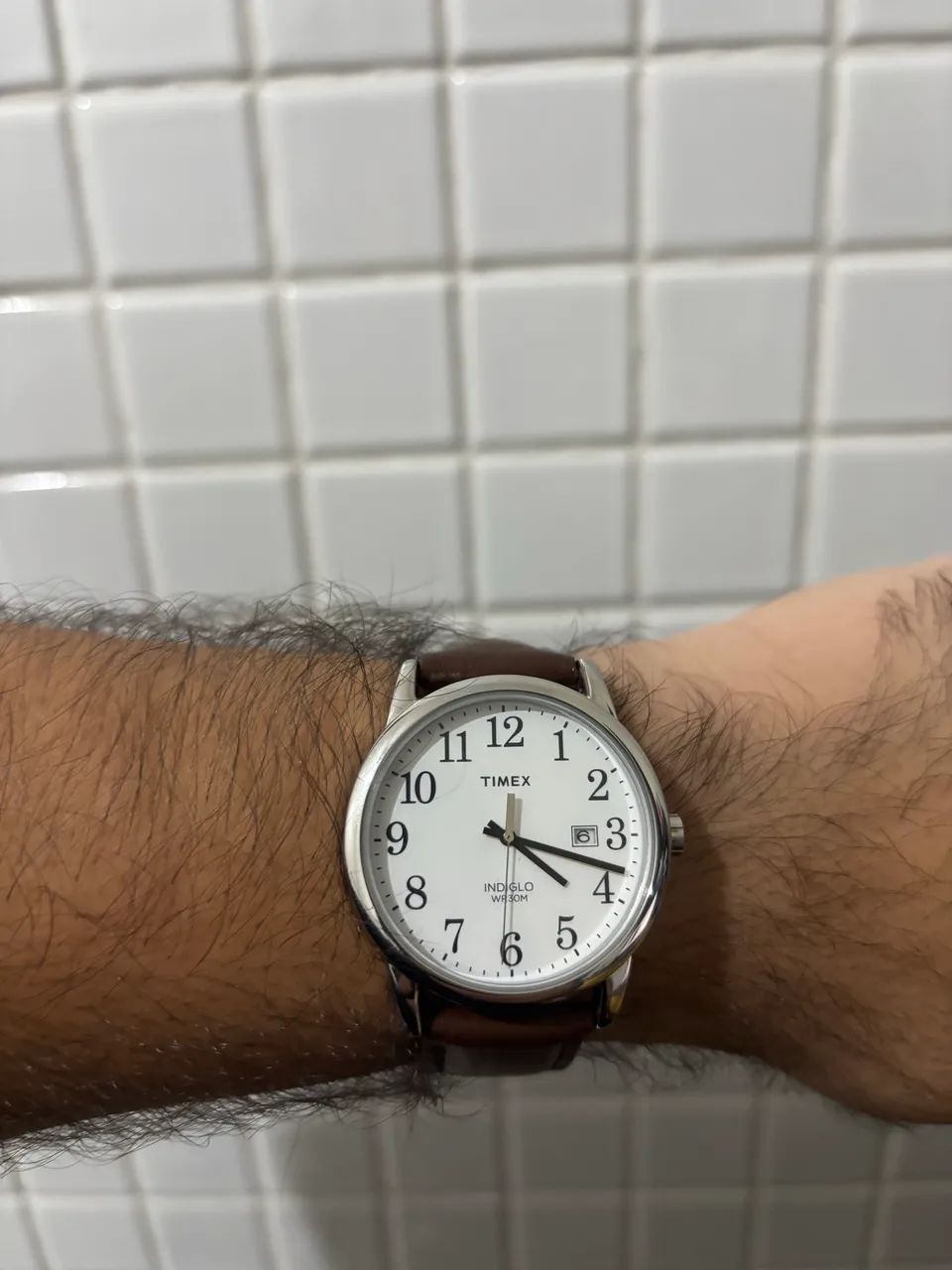 Relógio Timex Indiglo Easy Reader WR30M Original - Pulseira de Couro - Foto 4