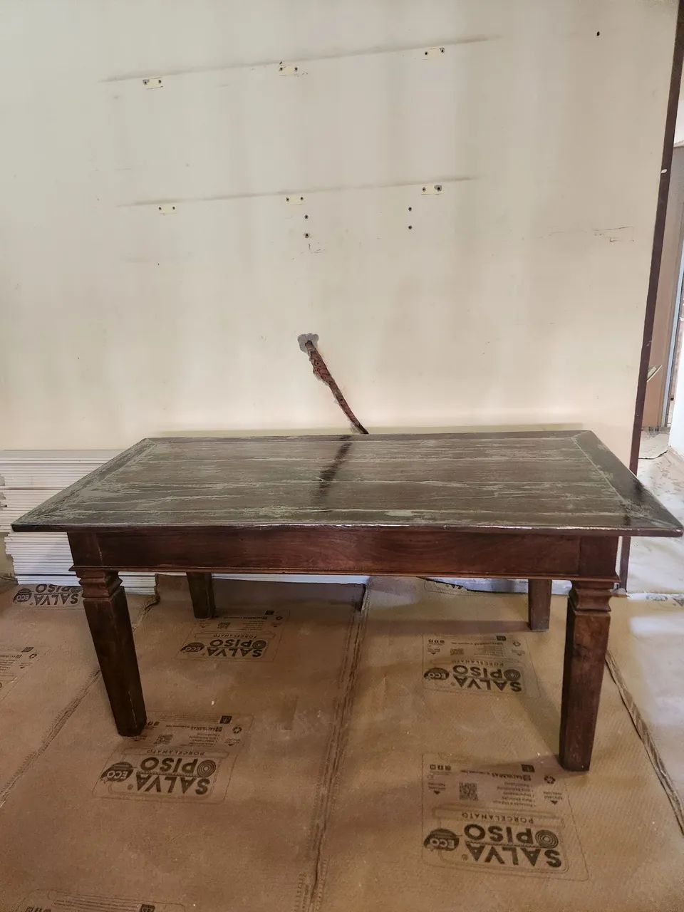 Mesa antiga rustica madeira maciça  - Foto 4