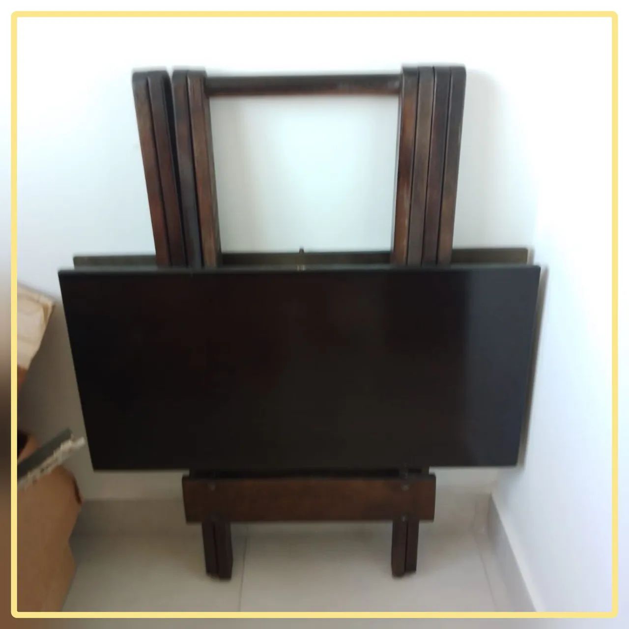 Mesa 70x70 madeira maciça dobrável - Foto 3