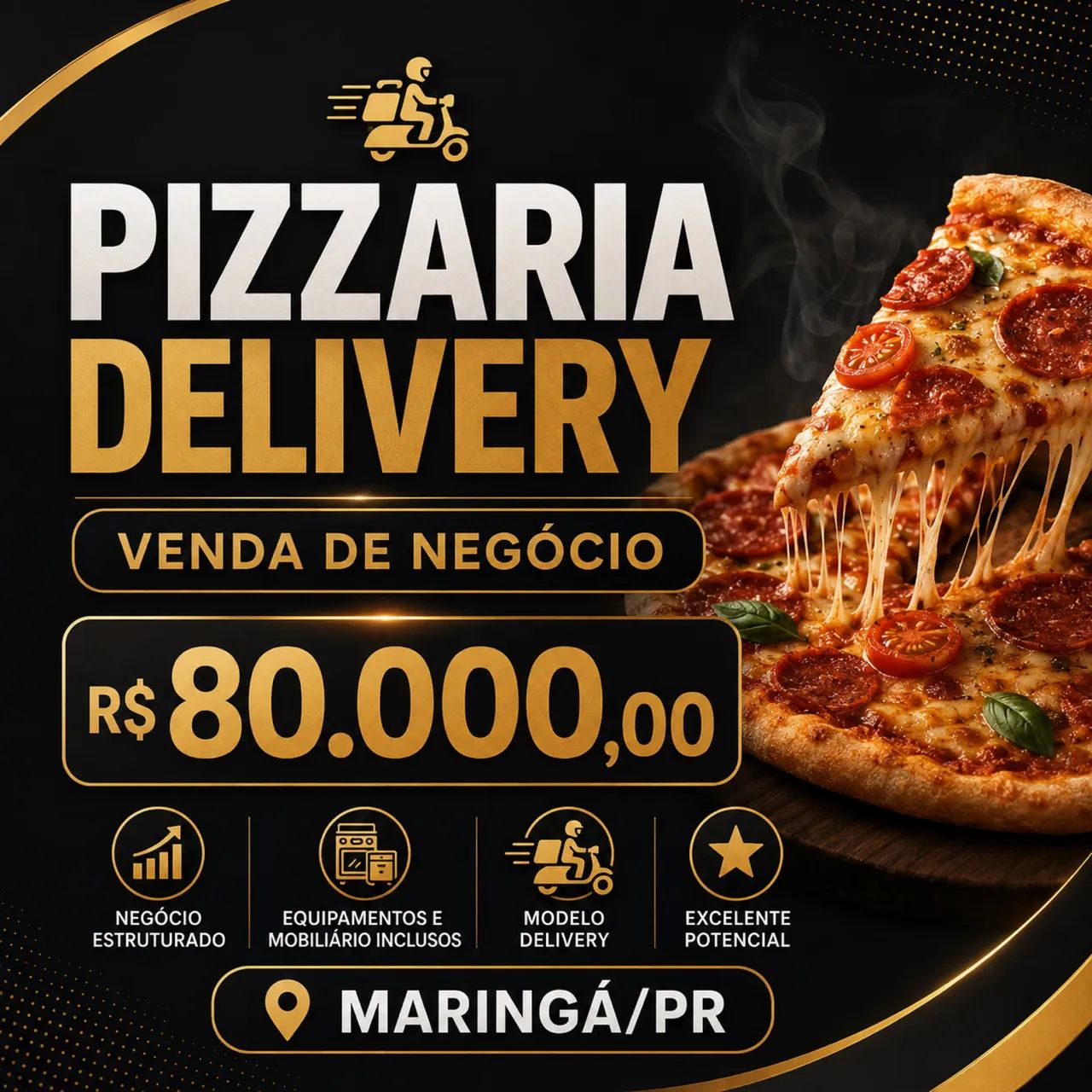 Pizzaria Delivery Completa à Venda - Maringá/PR