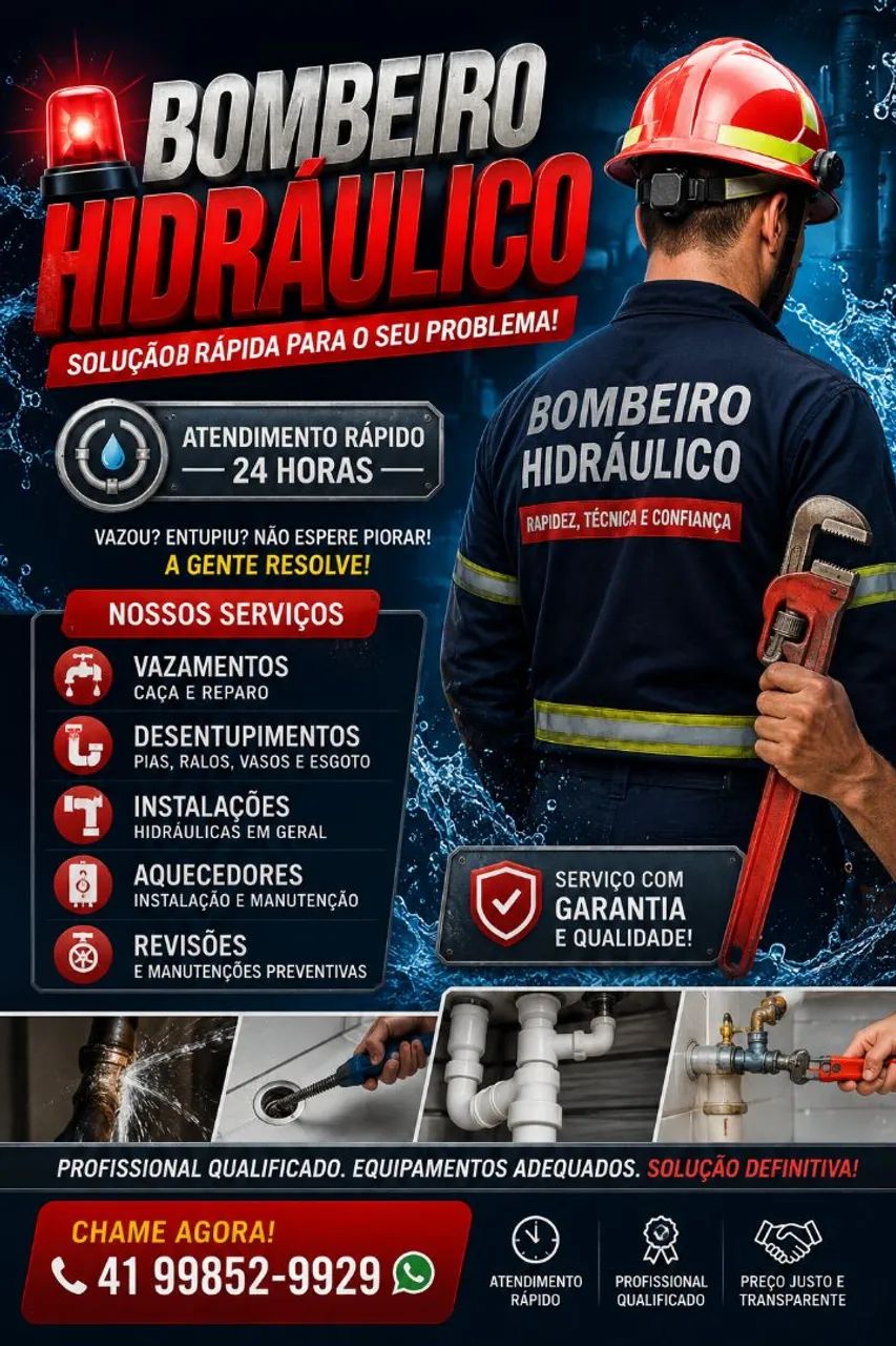 Serviço de bombeiro hidráulico 