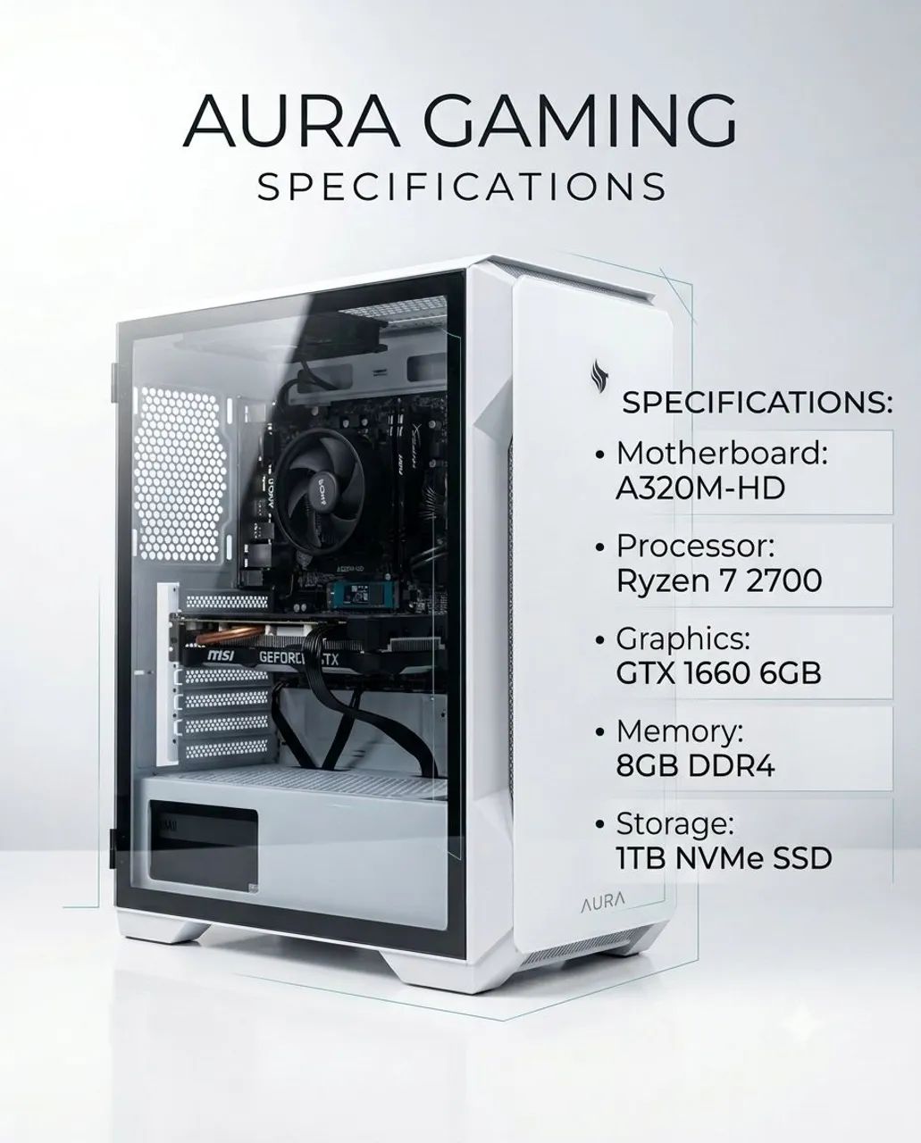 PC GAMER RYZEN 7 + GTX 1660 MSI 6GB