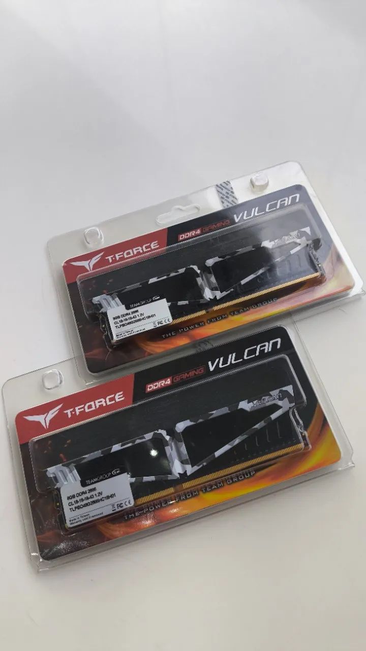 Memória RAM DDR4 16GB (2x8GB) 2666MHz T-Force Vulcan Gaming 