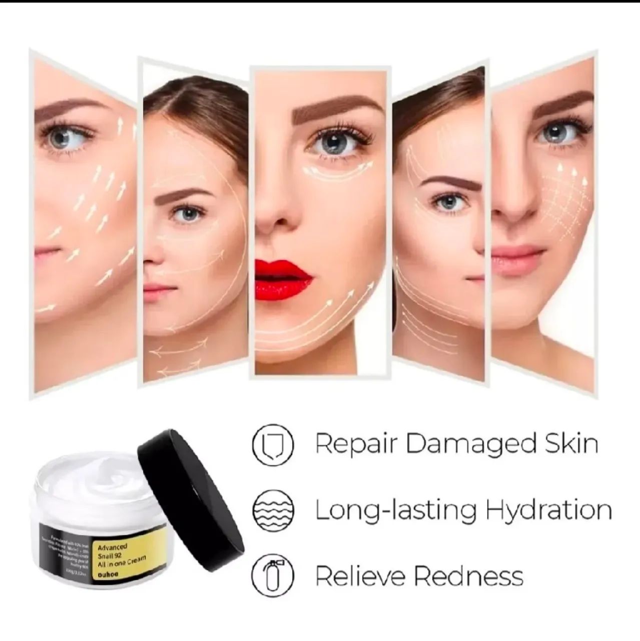 Tipo Cosrx Snail 92 All In One Cream Ouhoe Hydrapore Noite/dia - Foto 3