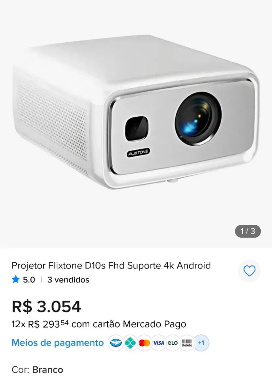 Projetor profissional D10s flixtone 4000 ANSI lumens  - Foto 2