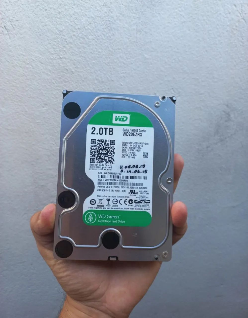 4 Disques Durs Internes Western Digital Green 2To, WD20EZRX, SATA III, 64Mo, 3.5"