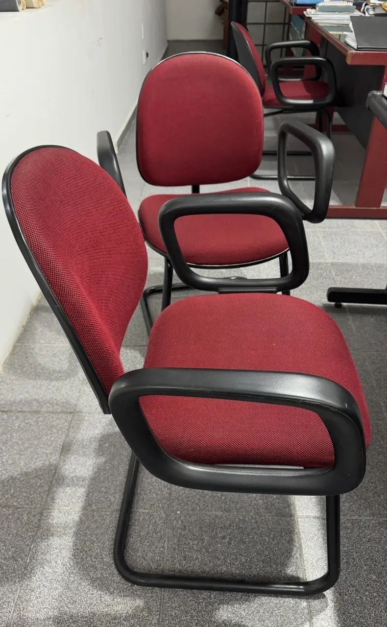 Conjunto de Cadeira Diretor Fixa Interlocutor com braços para Escritório  - Foto 4