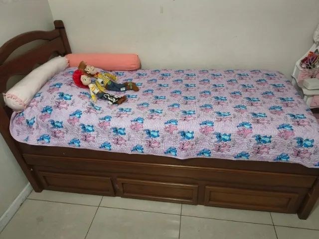 Cama Solteiro com Auxiliar e Gavetas - Foto 4