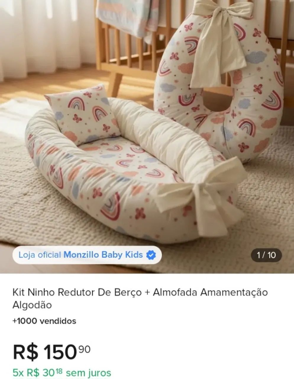 Kit ninho e almofada amamentação  - Foto 2