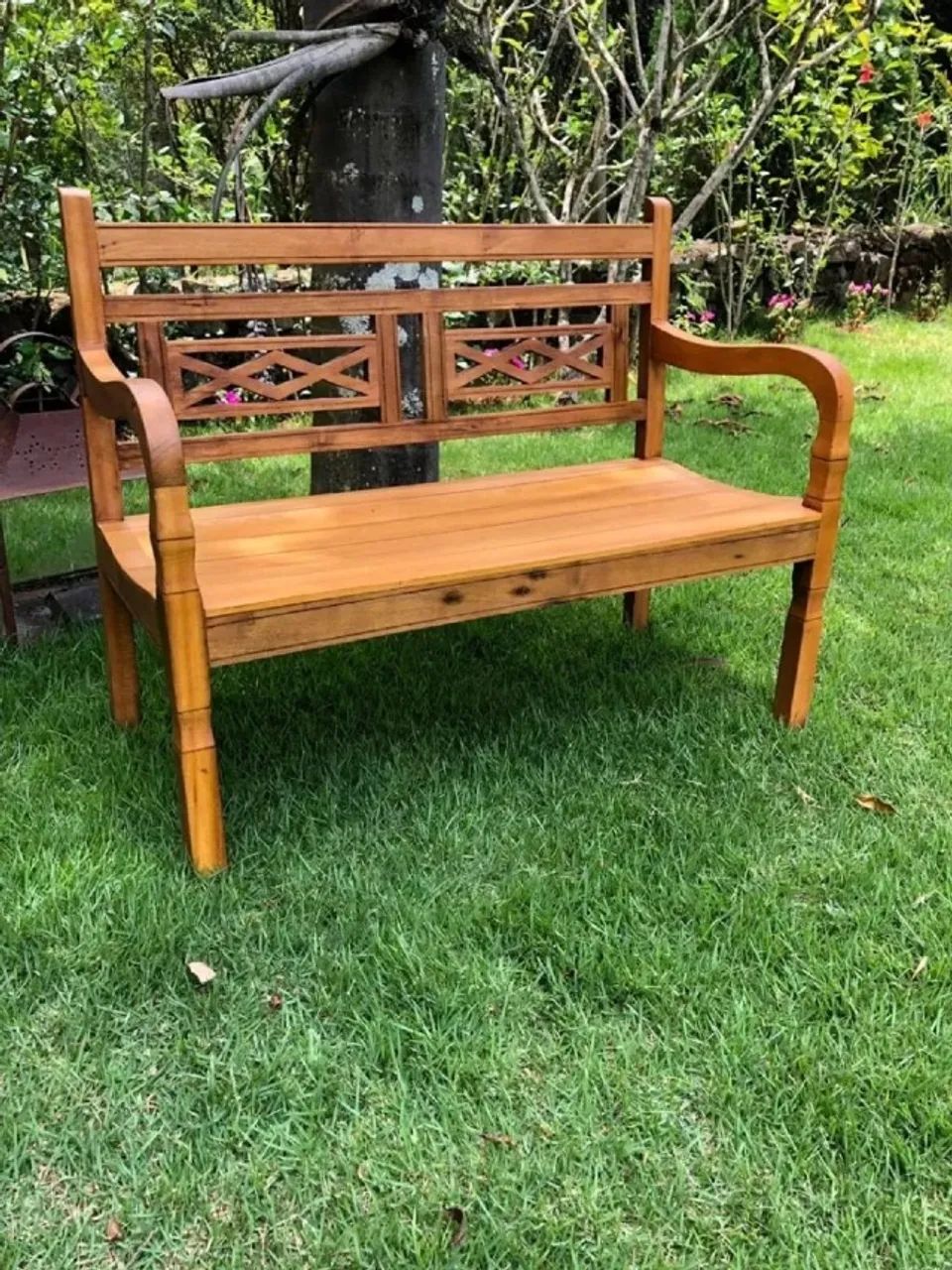 Compartilhar Banco Namoradeira 120cm Madeira Rustica - Foto 4