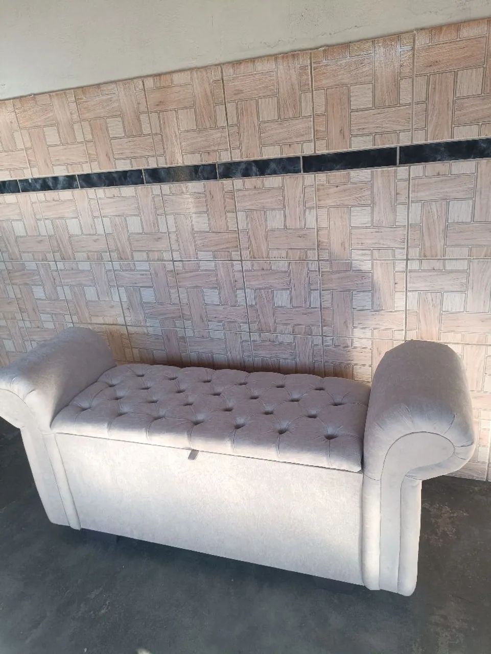Cabeceira dubai com baú Recamier com braço  - Foto 3