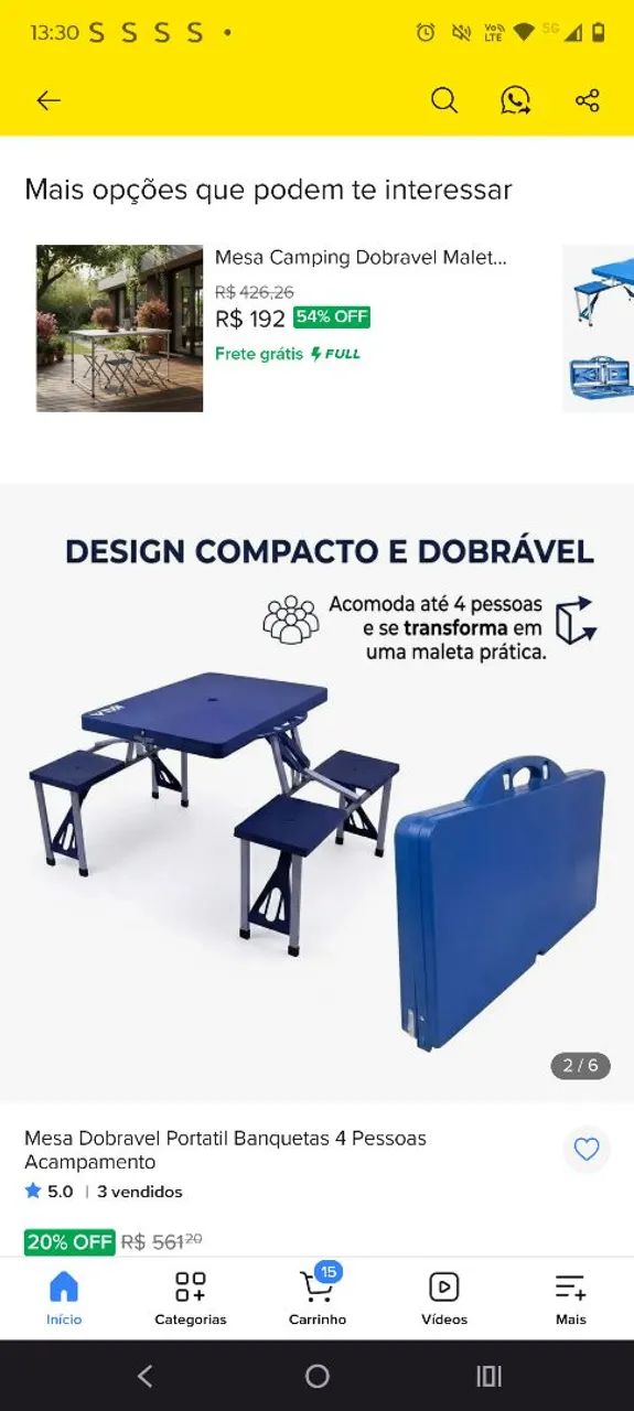 Mesa que vira mala plástica  - Foto 2