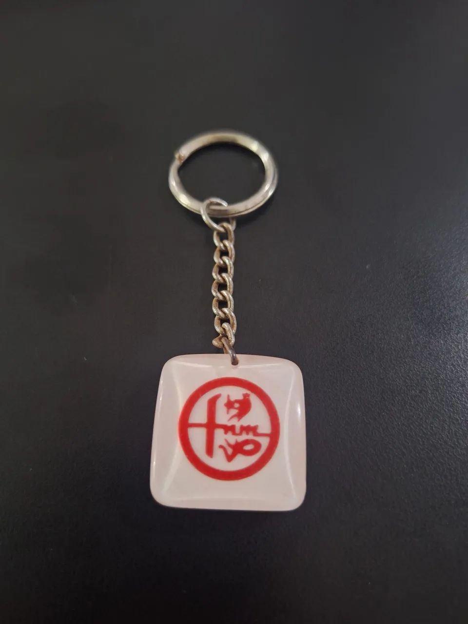 Chaveiro antigo logo FNM, acrilico.