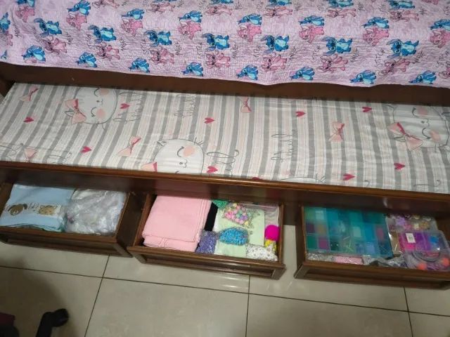 Cama Solteiro com Auxiliar e Gavetas - Foto 5