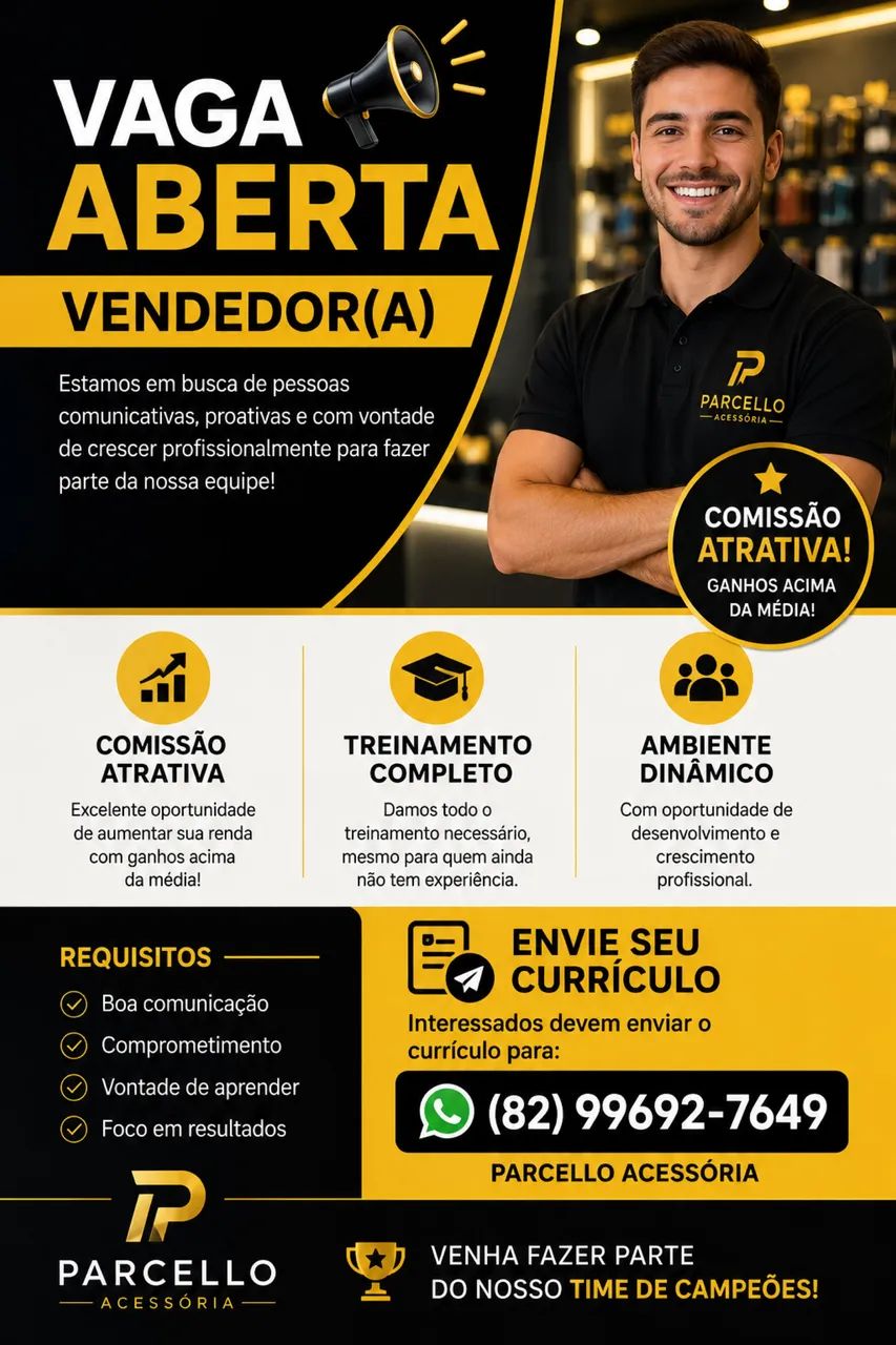 VAGA DE EMPREGO VENDEDOR