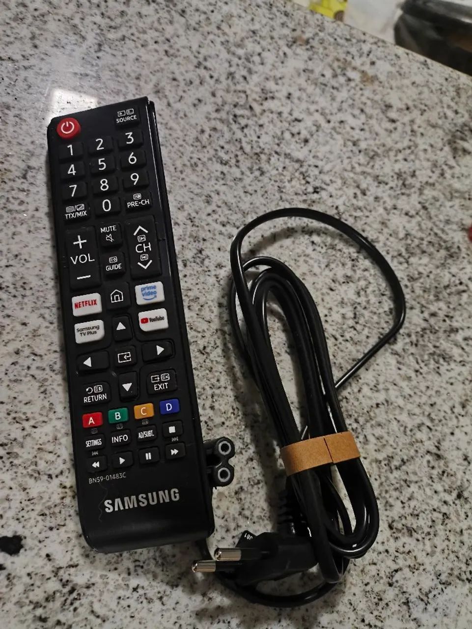 Controle remoto sansung e cabo de força 