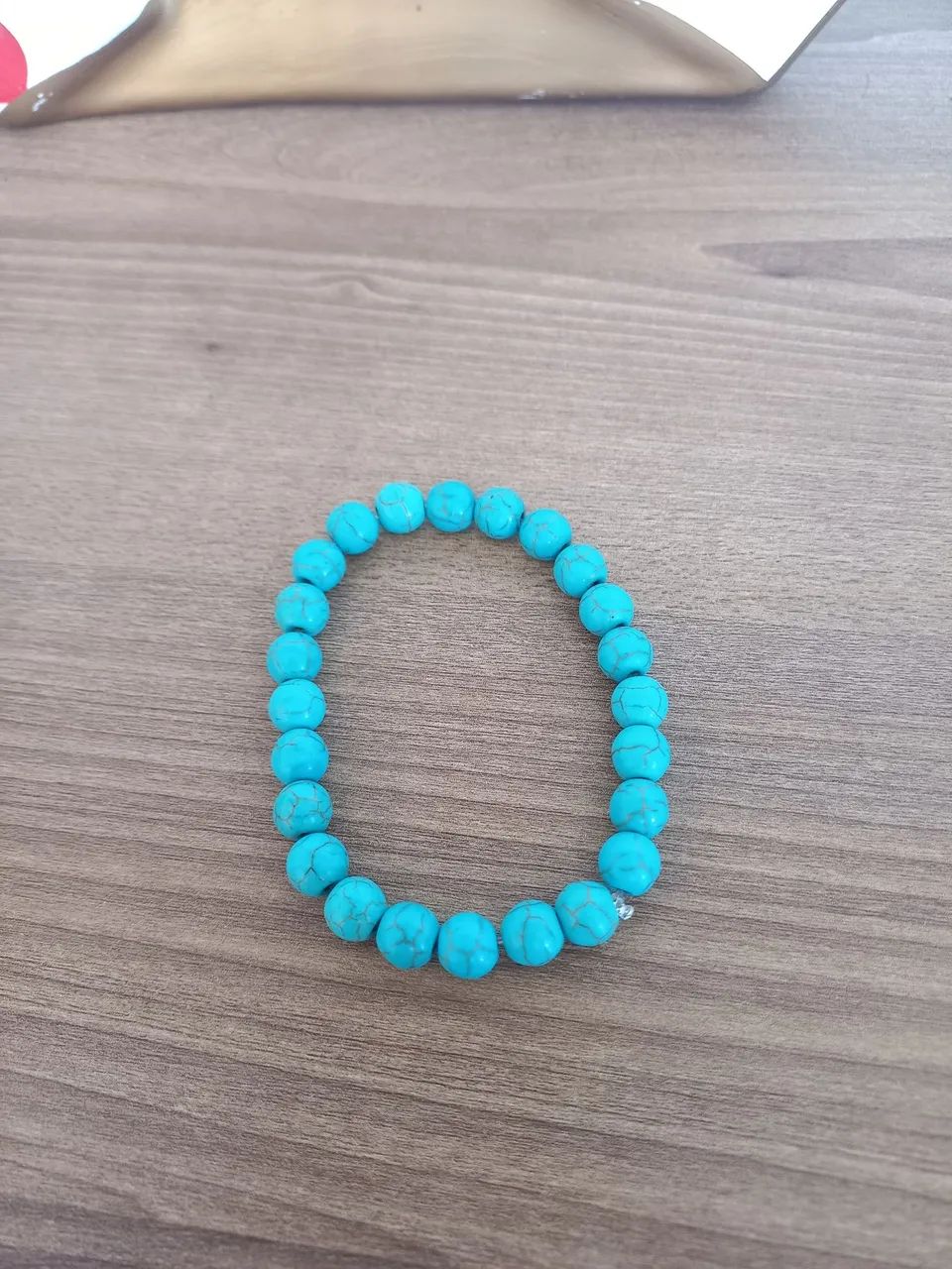 Colar e pulseira de contas naturais Turquesa Azul Japamala  - Foto 2
