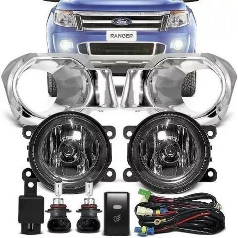 Kit Farol Milha Neblina Cromado Ford Ranger 2012 2013 2014