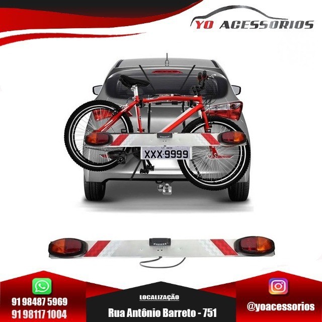 Régua Sinalizador P/ Transbike Suporte P/ Placa Luz Bike