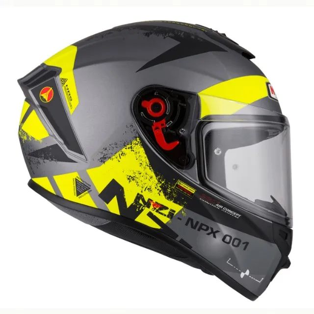 Capacete Moto NZI Trendy Metal Preto/Antracite/Vermelho