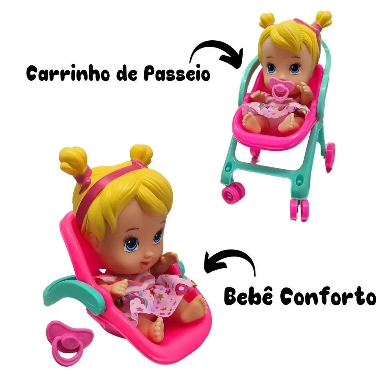 Boneca Little Dolls Passeio - Com Carrinho de Bebê - Foto 3