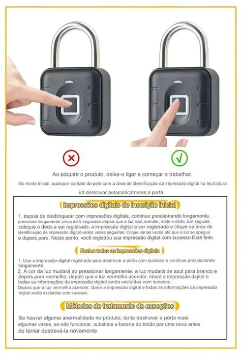 Cadeado Smart Digital/Biometria (Tuya). - Foto 2