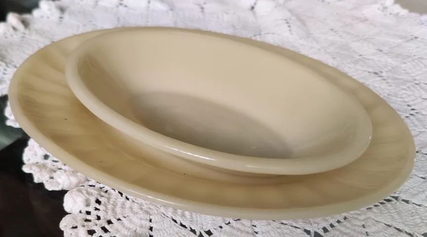 kit de 2 travessas ovais, da marca colorex (antiguidades) - Foto 2