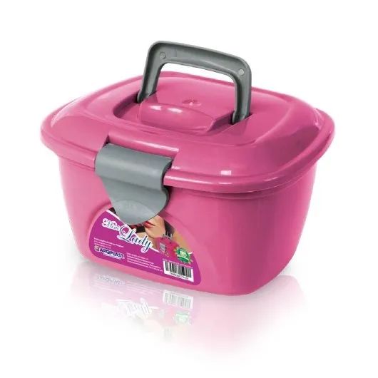Mini Maleta Lady Box Rosa - 7" 25366 Arqplast - Foto 2