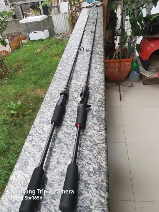 Vara de pesca carnono 6'0 ,casting 6/17 arrasto 17lbs molinete - Foto 5
