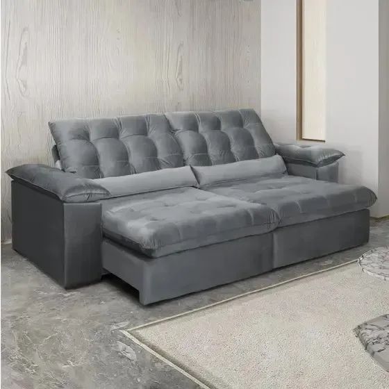 Sofá Retrátil Reclinável Elisa com Molas Ensacadas e Pillow nos Braços a partir R$2.599,00
